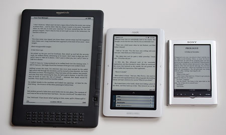 Sony PRS-350, Nook  and Kindle 3